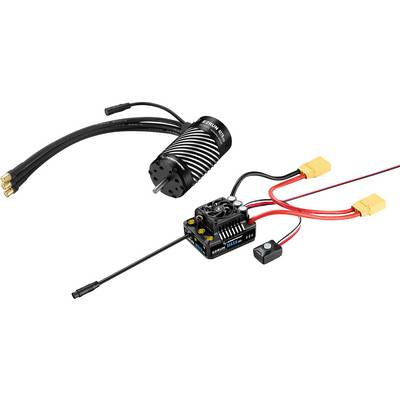 An electronic controller connected to multiple cables. An electric motor is visible in the top right. Both devices have heat sinks.
