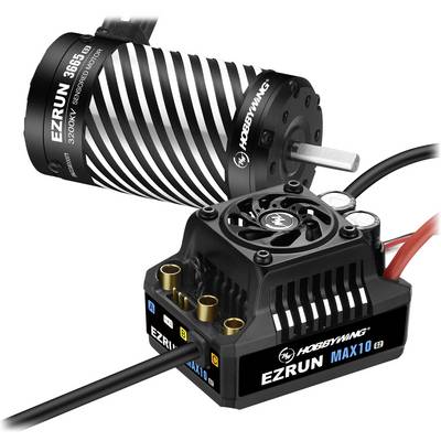 Electric motor and electronic speed controller for remote-controlled cars, brand 'Hobbywing', model 'EZRUN MAX10'.