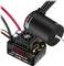'QUICRUN WP 10BL120' brushless motor and controller, side by side, black and red cables, brand name visible.