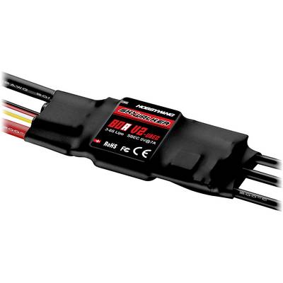 An electronic speed controller with the inscription 'Skywalker 80A V2'. Supports 3-6S LiPo, 5V/7A BEC. Suitable for model aircraft.