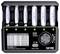 Battery charger with six AA batteries. Display shows charging progress and capacity, e.g. 'C1: 2.5A 1.23V 1860mAh'.