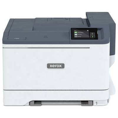 Printer with a grey casing and a small display on the right side, displaying 'Xerox'. Model C230, suitable for office applications.