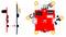 'Rear view and side view of a Calliope circuit board with a red design. Visible components and connections to illustrate technical details.'