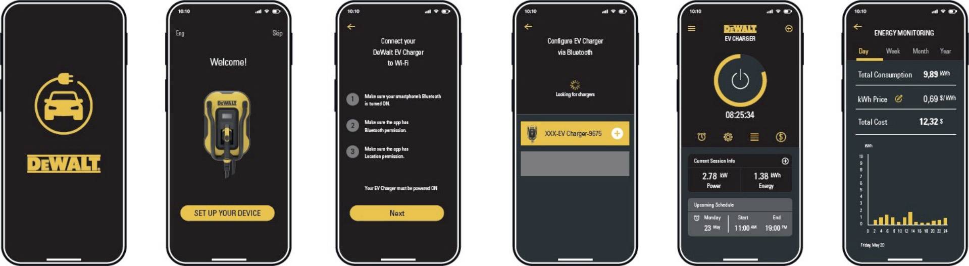 DEWALT EV200D-32W-22C Wallbox Type 2 Mode 3 32 A 22 kW RFID, App-6