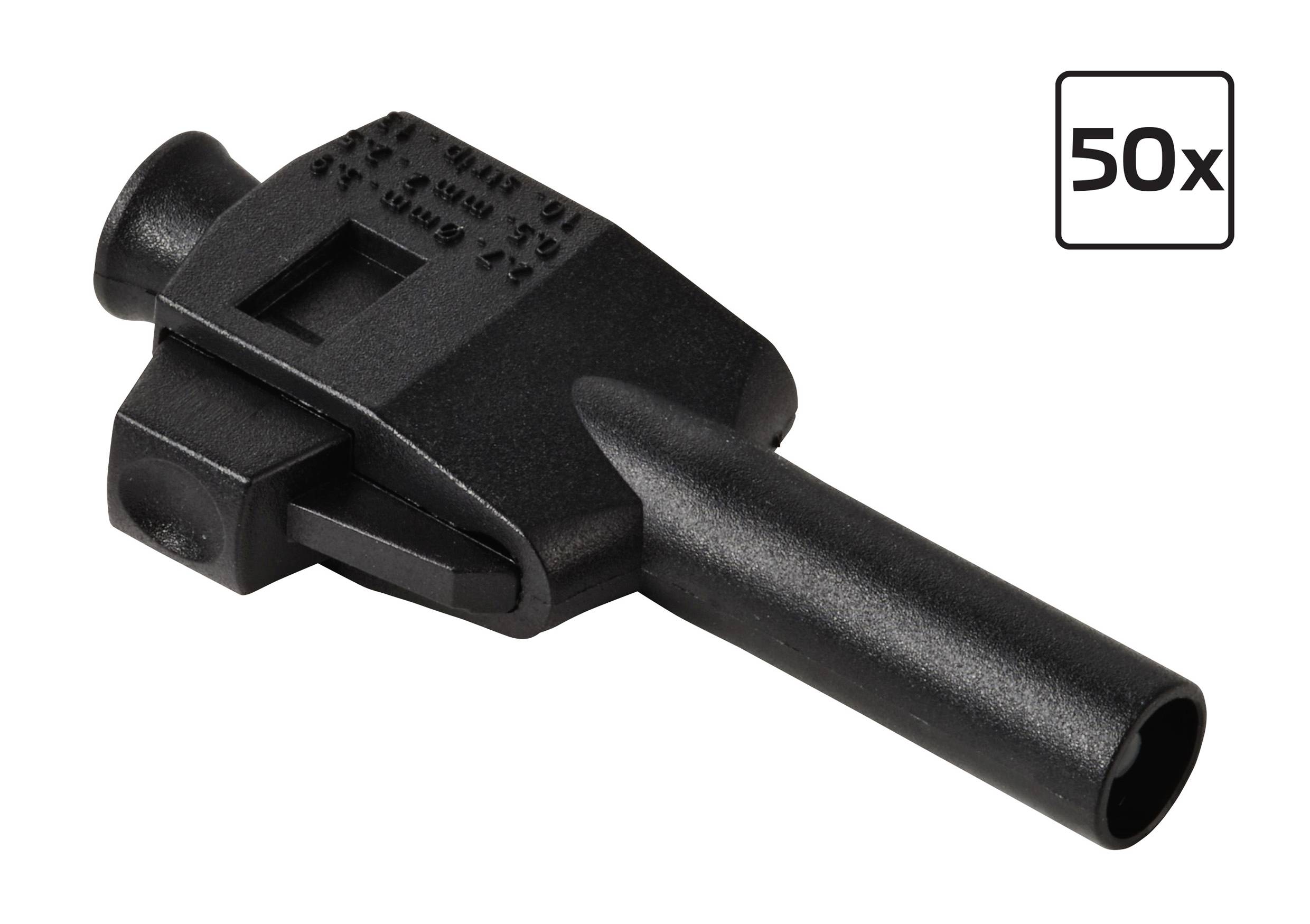 VOLTCRAFT MP-4 Jack plug with terminal clip Plug, straight Pin diameter: 4 mm Black 1 pc(s) Bulk-6