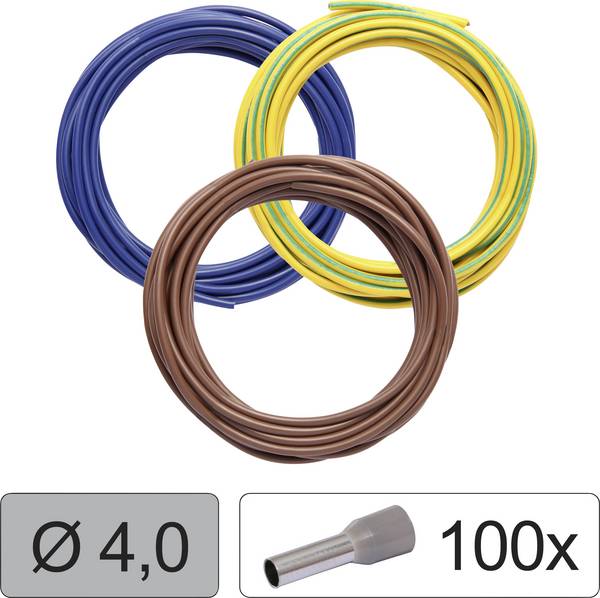 Quadrios 25CW125 Wire LiFY 4.0 mm² Blue, Brown, Yellow-green 1 Set