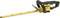 Battery-powered hedge trimmer with a yellow casing and black accents. Suitable for cutting bushes and hedges.