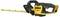 Electric hedge trimmer in yellow and black with 'DeWalt' logo on the casing; ergonomic handle and double-sided blade.