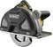 A battery-powered circular saw by DeWalt, black and yellow, with protective cover and ergonomic handle.