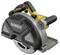 'Cordless metal saw by DEWALT with ergonomic handle and silver saw blade, suitable for precise metal cuts.'