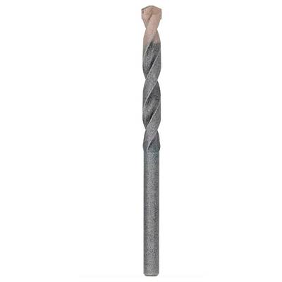 A grey drill bit with helical flutes, suitable for drilling into metal or stone.