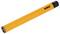 A long, yellow drill bit from DEWALT, with silver teeth at one end and a black section at the other end.