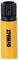 Yellow cylinder with 'DEWALT' written on it, black head with technical specifications engraved.
