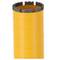 An orange-coloured pipe with a serrated edge, likely a drilling tool used for drilling or cutting hard materials.