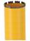 Drill bit attachment with serrated edge, orange in colour, vertically positioned.