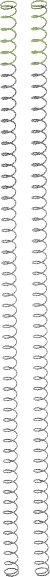 A long list of grey circles with a few green-marked circles.