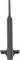 Metallic, slender rod with a rectangular cross-section, used as a tool or component, positioned vertically.