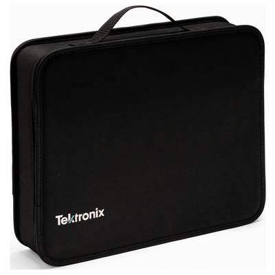 Black carrying case with handle and 'Tektronix' logo. Suitable for the secure transportation of electronic devices.