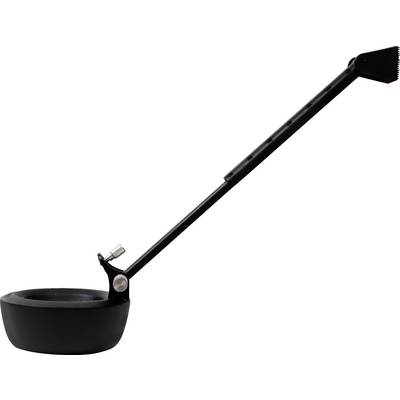 Black hair dye bowl with integrated brush for even distribution of hair colour.