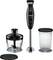 Hand blender set with black mixer, mixing beaker and chopper, marked 'Bosch CleverMixx, 600 W'. Ideal for chopping and mixing.
