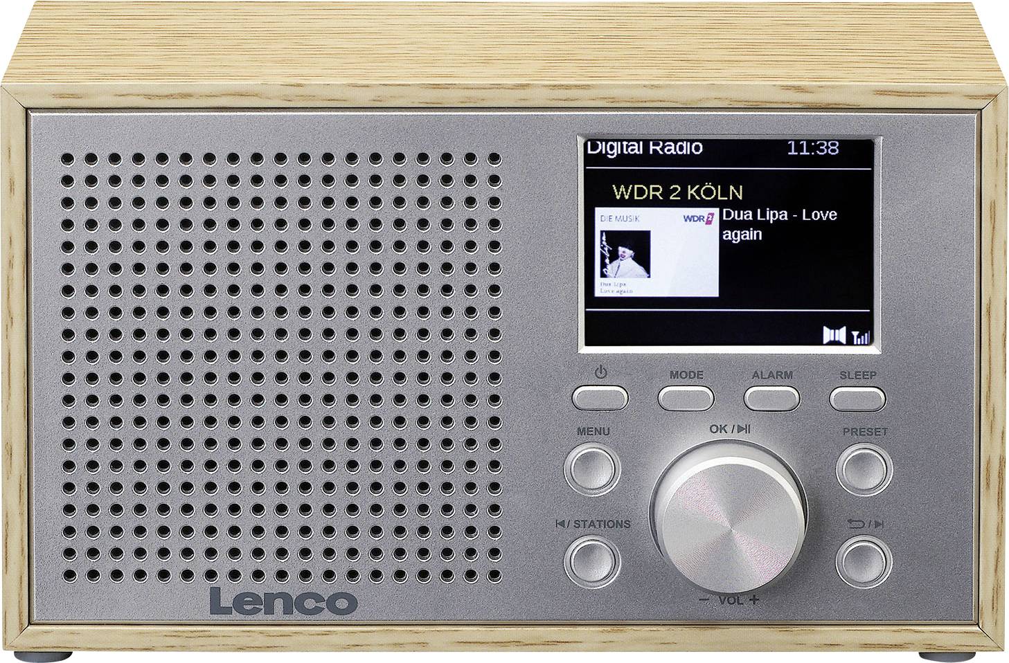 Lenco DAR-017WH - Kompaktes und stilvolles DAB+/FM-Radio mit Bluetooth Desk radio