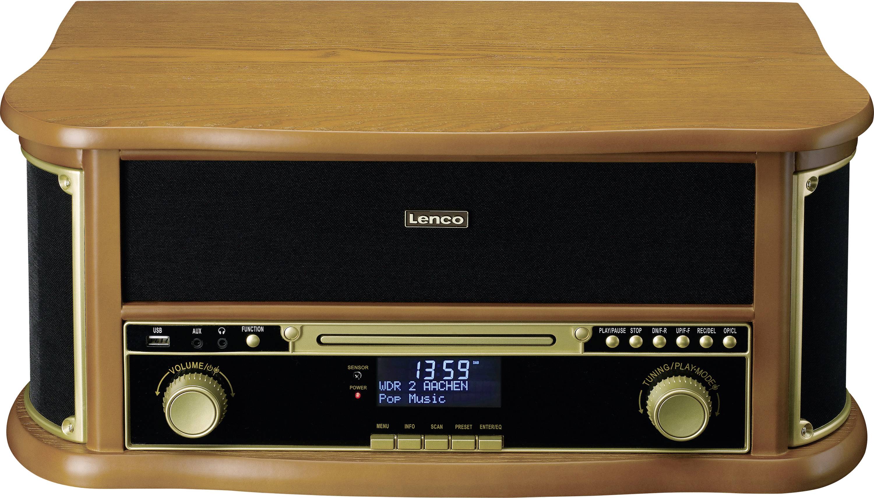 Lenco Classic Phono TCD-2571WD - Holz-Plattenspieler im Retro-Design mit Bluetooth Turntable type