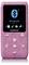 Pink portable Bluetooth MP3 player with a display showing music playback symbols and a Bluetooth symbol.