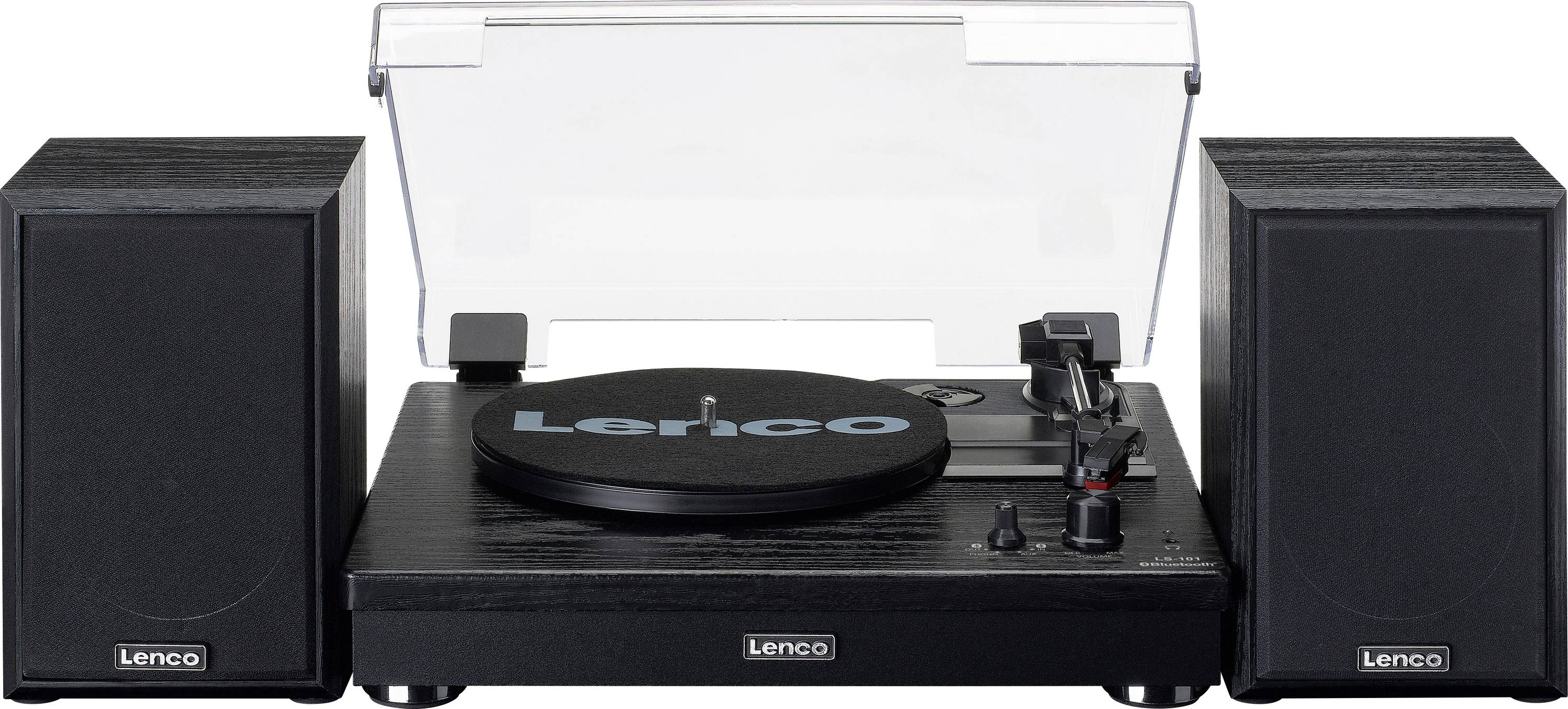 Lenco LS-101BK - Plattenspieler aus Holz mit Riemenantrieb Turntable type
