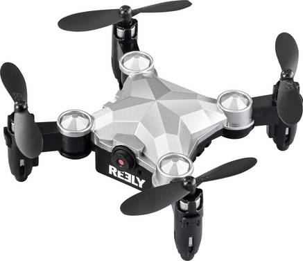 Reely Suitcase mini drone Quadcopter RtF Beginner, Camera drone Silver-black