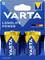 'VARTA Longlife Power' Batteries, Type D, Pack of 2, Made in Germany, Alkaline, Blue and Yellow Packaging.