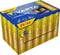 Battery pack VARTA Longlife, 24 AA Alkaline batteries, yellow packaging with blue lid, 'Made in Germany' indication.