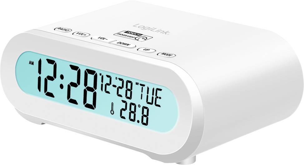 LogiLink SC0121W Radio alarm clock FM USB Tangible keypad, Alarm clock White