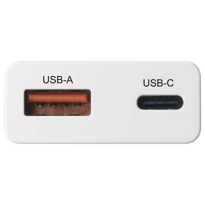 VOLTCRAFT UC-1C1A20W01 USB charger 20 W 1x USB-A, 1x USB-C® Fast Charge, Power Delivery 3.0 White GaN-1