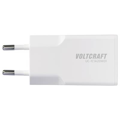 VOLTCRAFT UC-1C1A20W01 USB charger 20 W 1x USB-A, 1x USB-C® Fast Charge, Power Delivery 3.0 White GaN-2