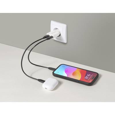 VOLTCRAFT UC-1C1A25W01 USB charger 25 W 1x USB-A, 1x USB-C® Fast Charge, Power Delivery 3.0 White GaN-4