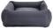 Grey rectangular dog bed with high side walls. It provides comfort and support for pets while resting.