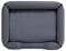 Rectangular dark grey dog bed with padded edges, providing comfort and support.