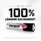 'Up to 100% longer lasting' appears above a battery with the text 'Energizer Max'. Note: compared to standard batteries.