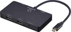 Renkforce RF-USBHA-480 4 ports USB-C® (USB 3.2 2nd Gen) multiport hub + USB C connector Black (metallic)