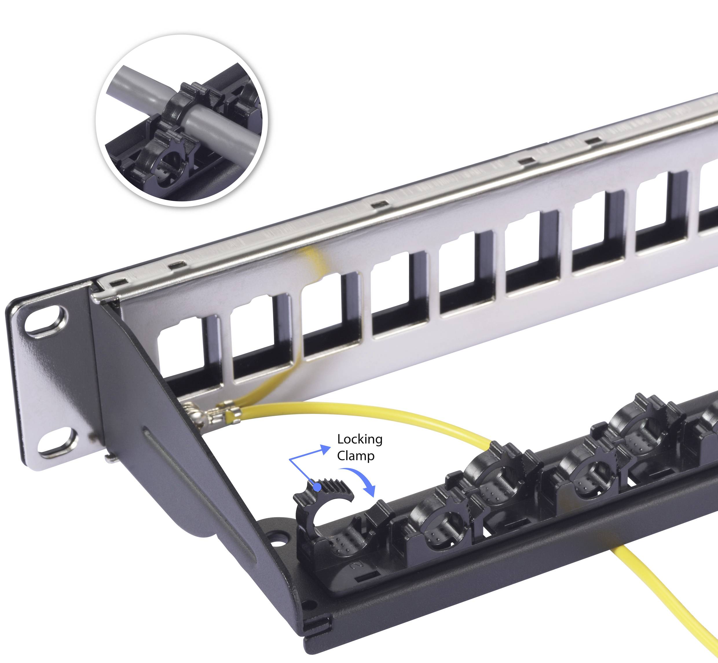 Renkforce 24 ports Network patch panel 483 mm (19") 1 U Black Unequipped-5