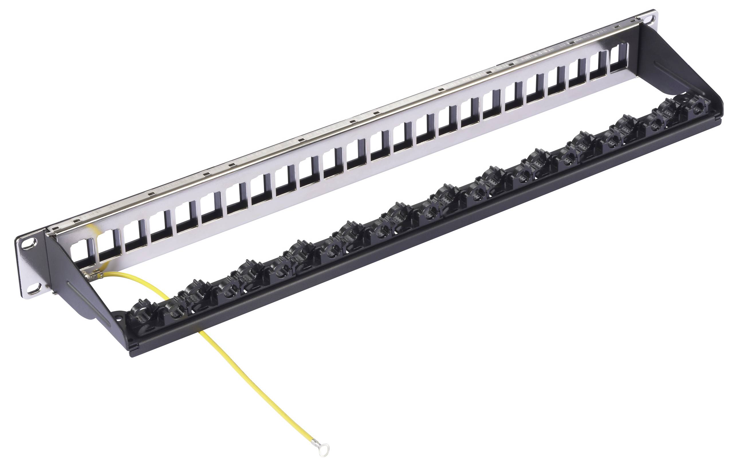 Renkforce 24 ports Network patch panel 483 mm (19") 1 U Black Unequipped-1