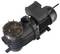 Black water pump with transparent lid and motor, suitable for pool or irrigation systems.