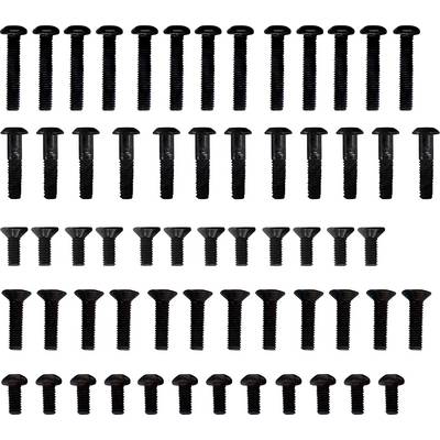 Screw set with various sizes, arranged in rows, suitable for diverse assembly applications.