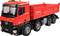 Red lorry with three axles and cargo bed, with 'AMEWI' written on the side.