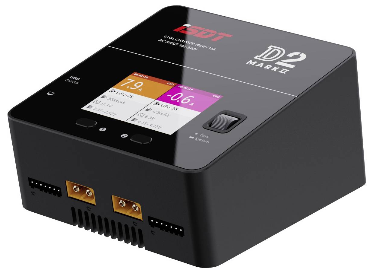 ISDT D-2 MARK2 Scale model multifunction charger 12 A LiPolymer, Li-ion, LiFePO, LiHV, NiMH, NiCd, Lead-acid-3