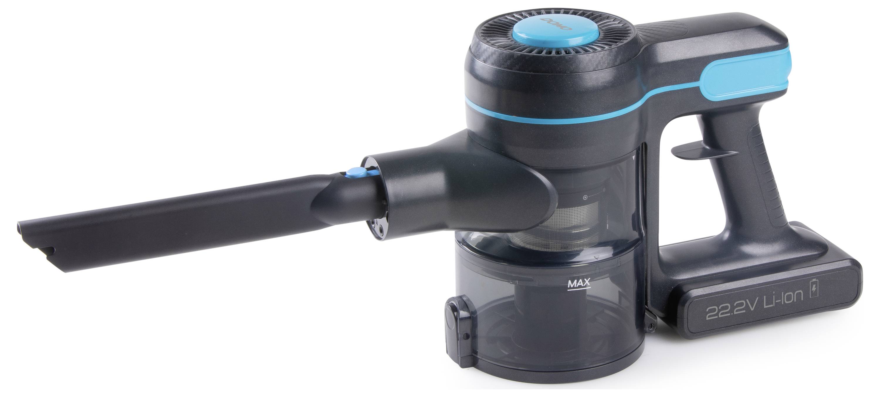 A cordless handheld vacuum cleaner with a 22.2V Li-Ion battery, compact and lightweight, is suitable for quick cleaning of small areas.