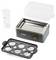 An egg cooker with a removable lid, water container, and egg holder for up to six eggs.