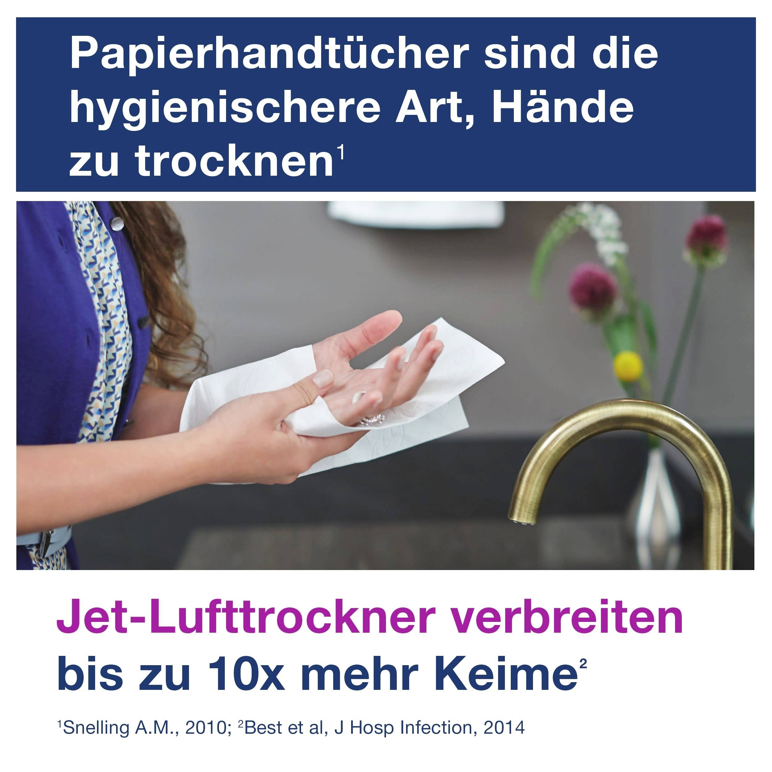 'Paper towels are the more hygienic way to dry hands. Jet air dryers spread up to 10 times more germs.'