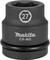 Makita Chrome Molybdenum Socket, 27 mm in size. Suitable for use with pneumatic screwdrivers or impact tools.