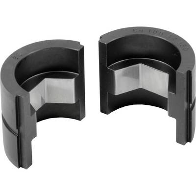 Two semi-circular metal pieces with internal teeth that can be used as mechanical coupling components.